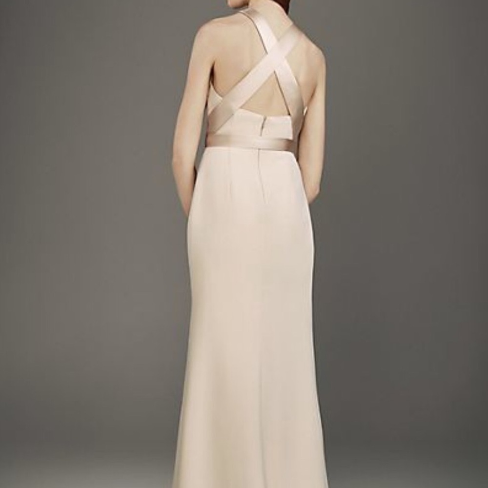White by Vera Wang Bridesmaid Dress, cross back, nude color